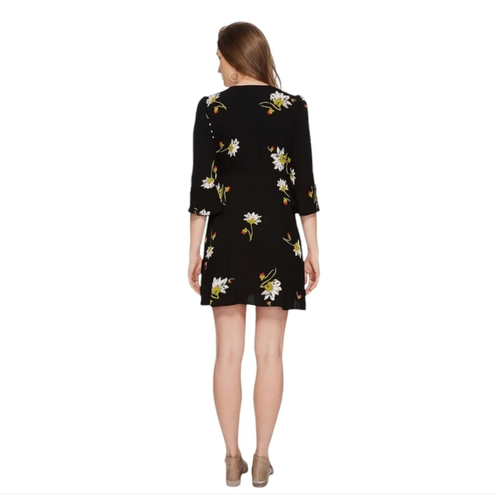 Free People Time on My Side Floral Print Bell‎ Sleeves Wrap Dress Small